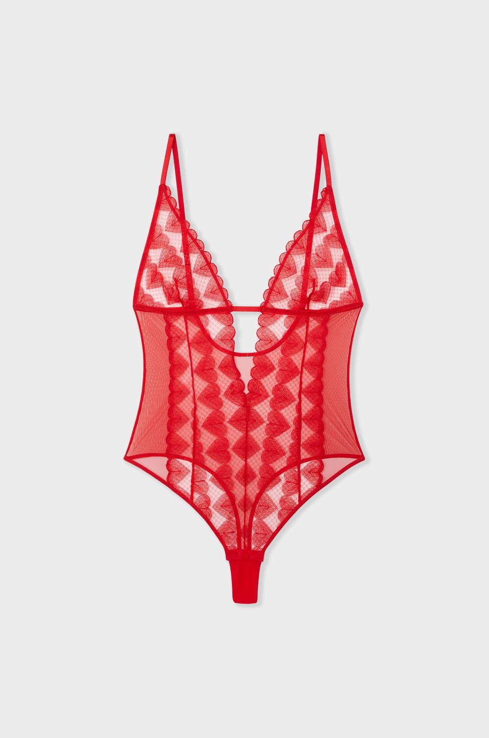 Heart Embroidery Bodysuit;${refinementColor}