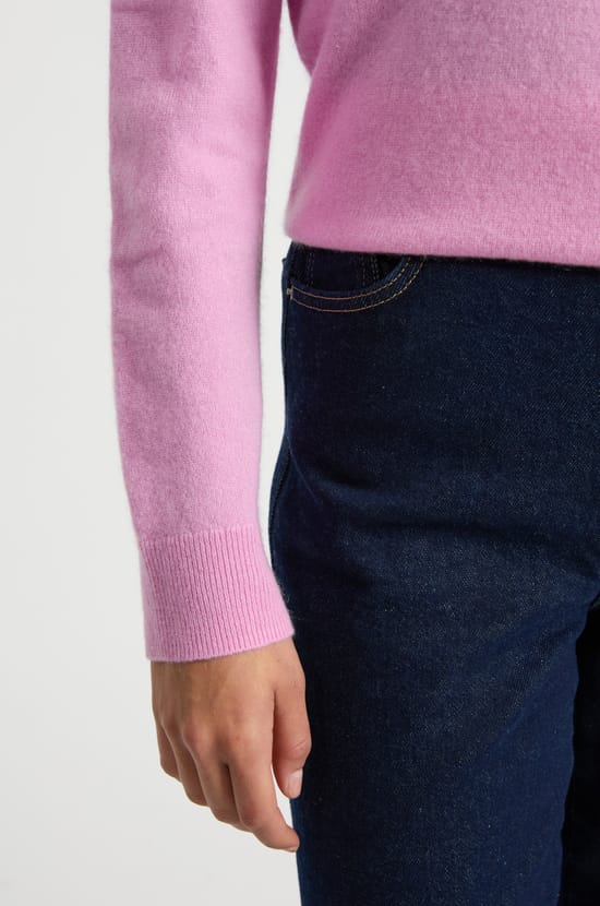 Pull col rond en cachemire;${refinementColor}