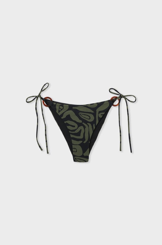 Culotte de bikini ficelle bas de maillot à nouer à motif;${refinementColor}