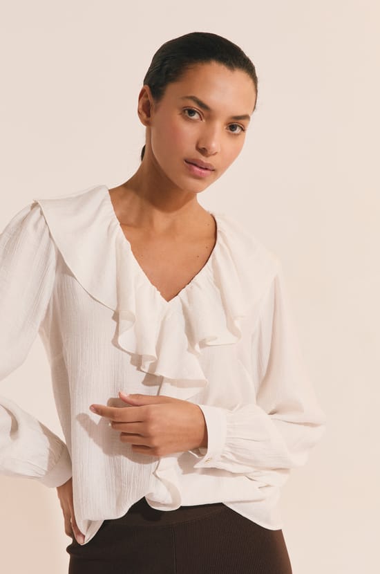 Blouse volants fluide;${refinementColor}