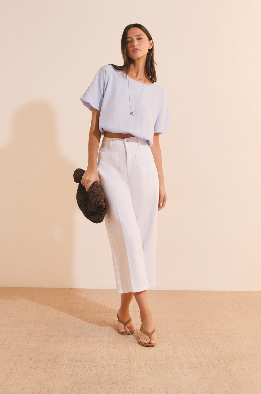 Pantalon &agrave; taille ajust&eacute;e;${refinementColor}