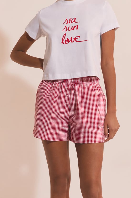 Short de pyjama &agrave; carreaux;${refinementColor}