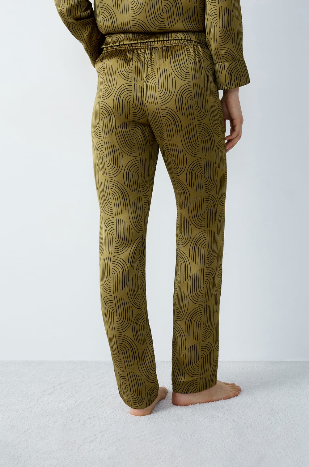 Smooth patterned pyjama trousers;${refinementColor}