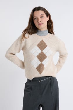 Pull col rond à motifs;${refinementColor}