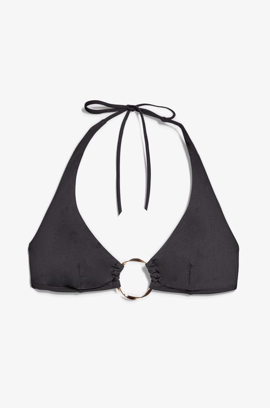 Triangle Bikini Top with Ring Detail;${refinementColor}