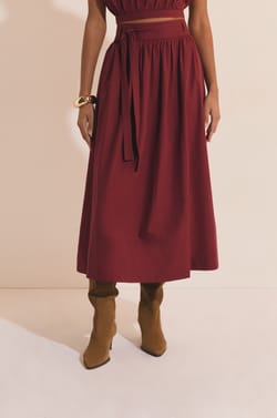 Jupe longue en coton;${refinementColor}