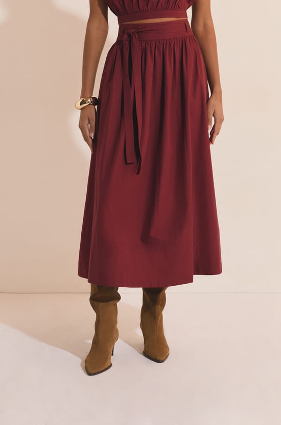 Jupe longue en coton;${refinementColor}