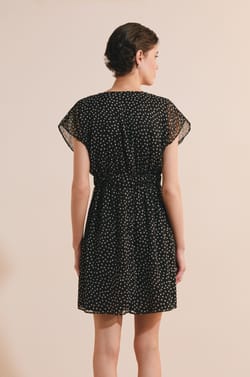 Robe courte fluide &agrave; motifs;${refinementColor}