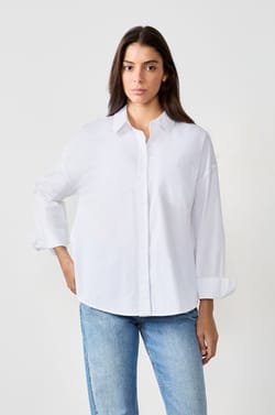 Chemise manches longues en popeline;${refinementColor}