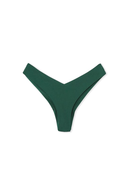 High-leg Brazilian bikini bottom satin swimwear;${refinementColor}