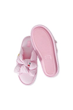 Cotton Slippers with Bow;${refinementColor}