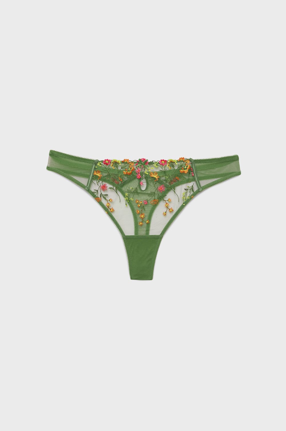 Embroidered Tulle Thong;${refinementColor}
