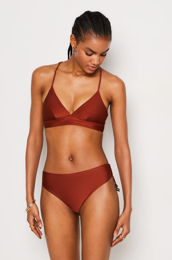 Triangle Beaded Detail Satin Bikini Top;${refinementColor}