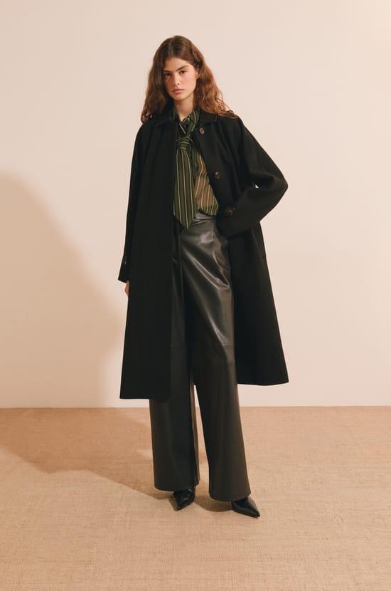 Manteau long droit avec boutons;${refinementColor}