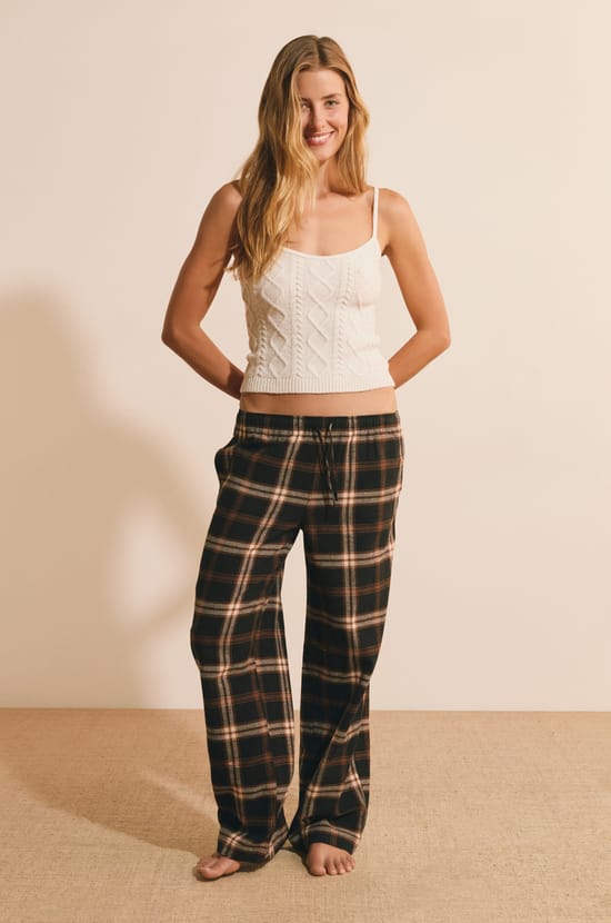 Pantalon de pyjama &agrave; carreaux en coton;${refinementColor}