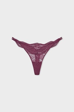 Tanga de hilo con encaje;${refinementColor}
