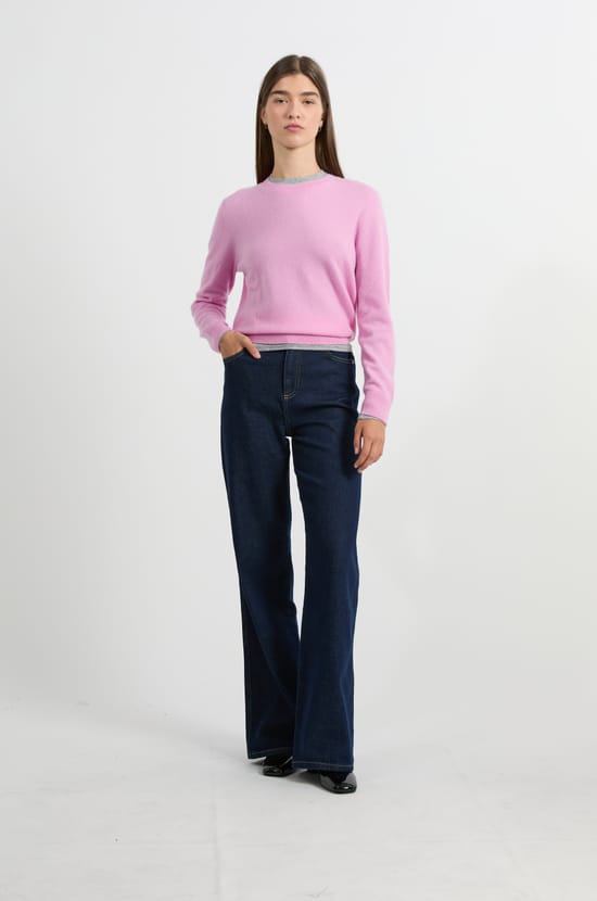 Pull col rond en cachemire;${refinementColor}
