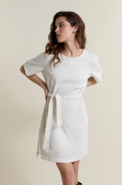 Vestido con cintur&oacute;n de algod&oacute;n;${refinementColor}