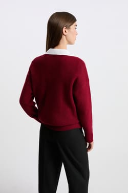 Pull col V manches longues;${refinementColor}