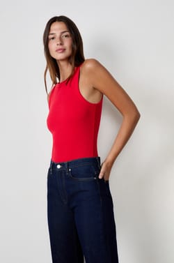 Débardeur côtelé en coton;${refinementColor}