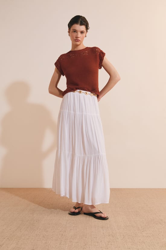 Long Flowing Panel Skirt;${refinementColor}