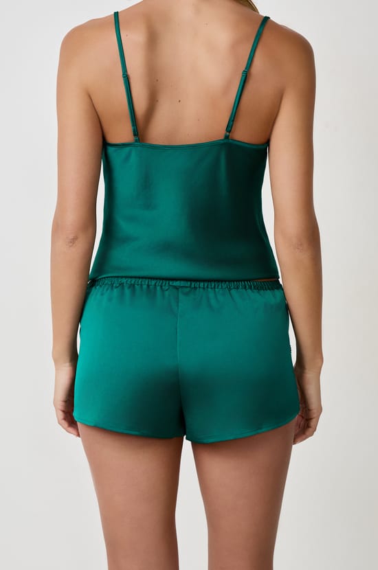 Short de pyjama satiné détails dentelle;${refinementColor}