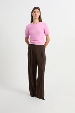 Pull manches courtes en cachemire;${refinementColor}