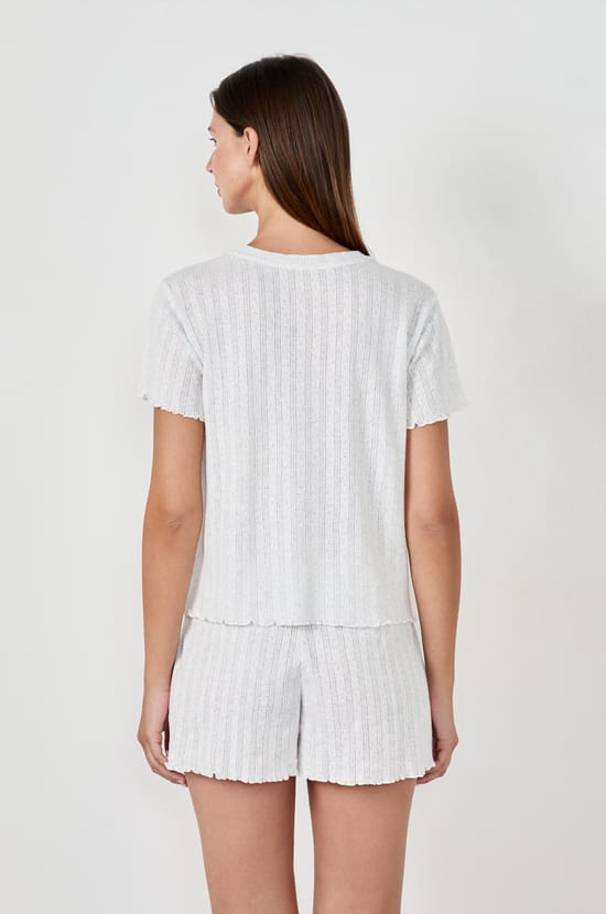 T-shirt en pointelle;${refinementColor}