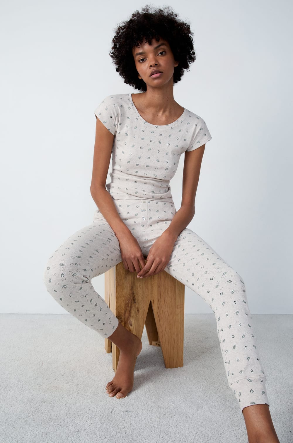 Bavlněné pyžamové kalhoty se srdíčkovým vzorem;${refinementColor}