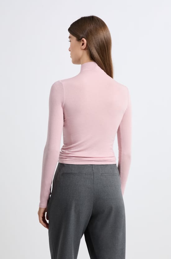 T-shirt manches longues col montant avec laine;${refinementColor}