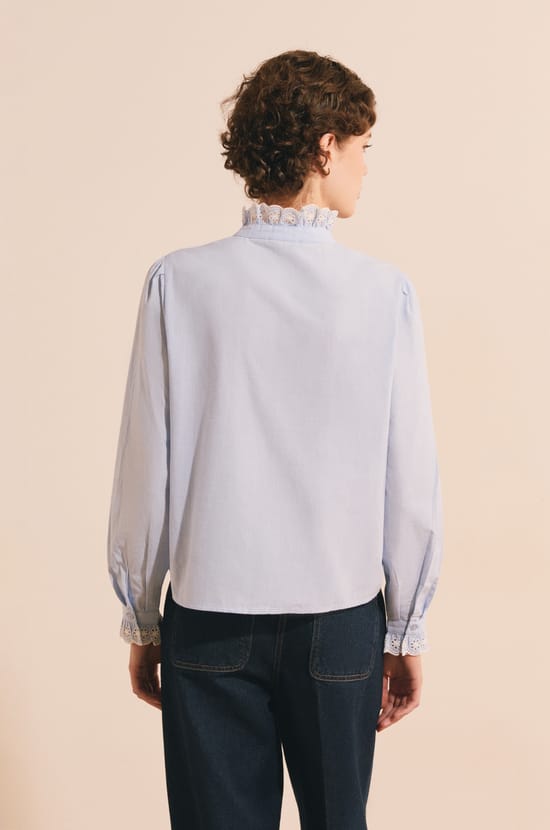 Chemise en coton avec broderie anglaise;${refinementColor}
