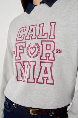 Cotton "California" Sweatshirt;${refinementColor}