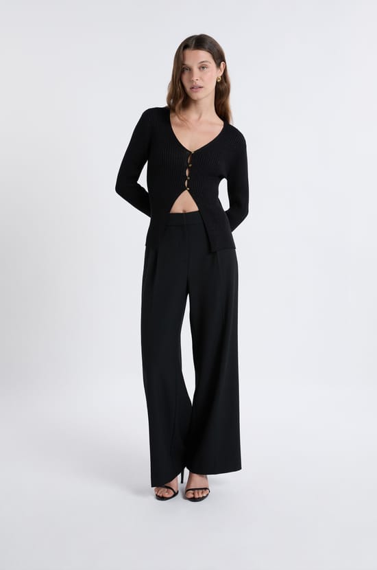 Cardigan irisé avec boutons dorés;${refinementColor}