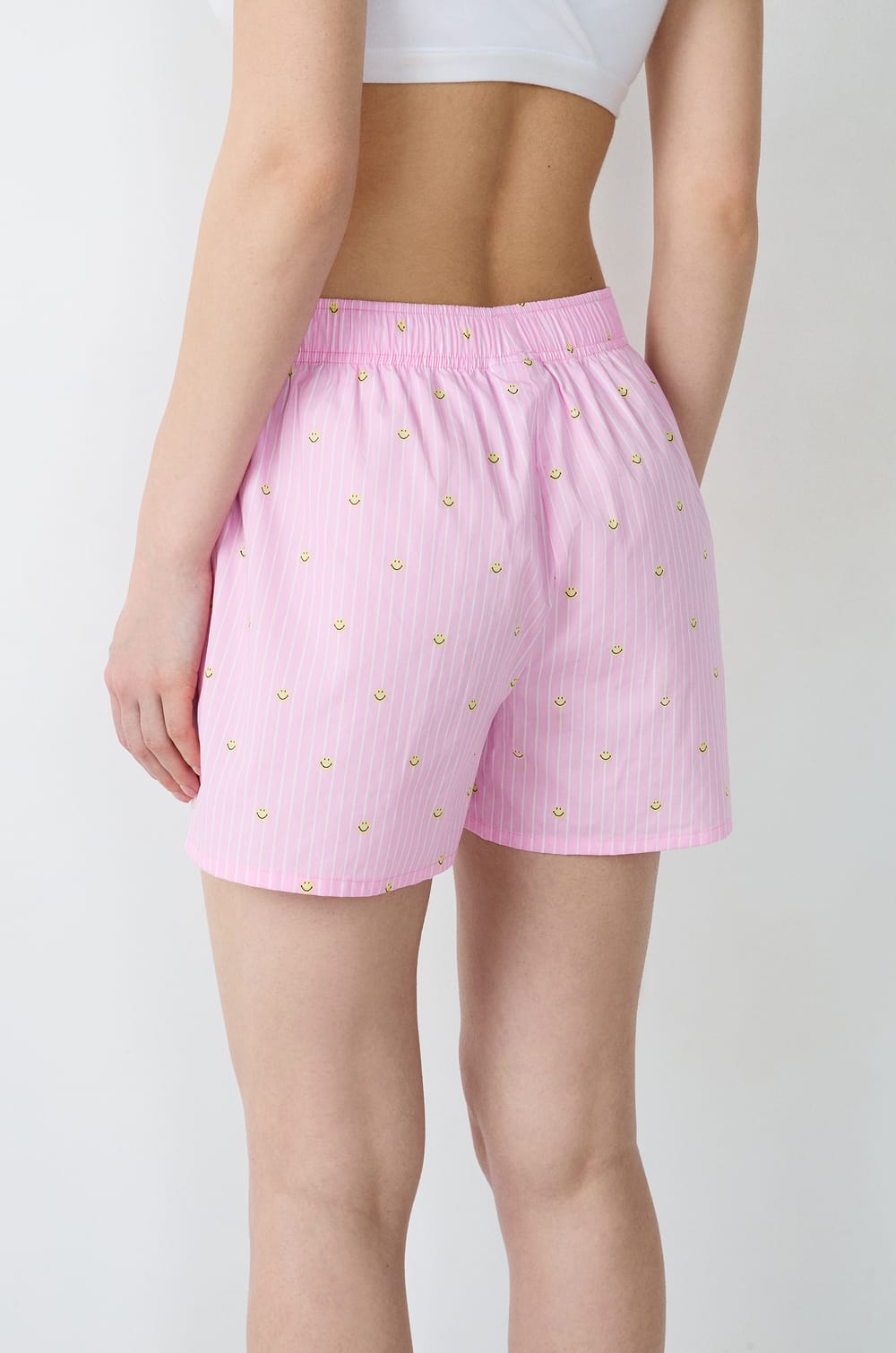 Short de pyjama à rayures en coton Smiley®ORIGINALS;${refinementColor}