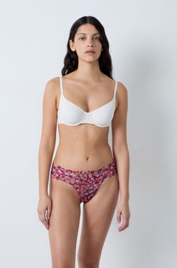 Printed lace thong;${refinementColor}