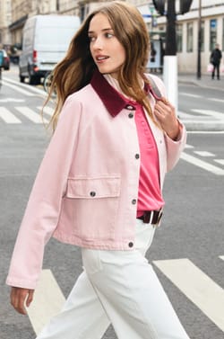 Short Velvet Collar Jacket;${refinementColor}