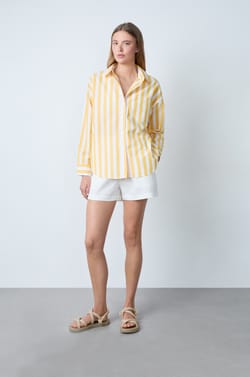 Chemise en coton à rayures;${refinementColor}