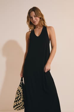 Long Straight Sleeveless Dress;${refinementColor}