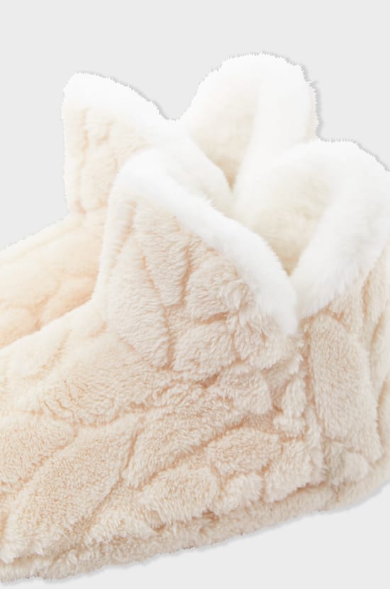 Faux Fur Ankle Boot Slippers;${refinementColor}