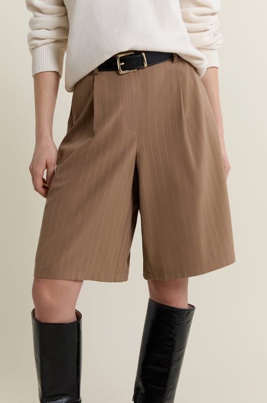 Striped Bermuda Shorts;${refinementColor}