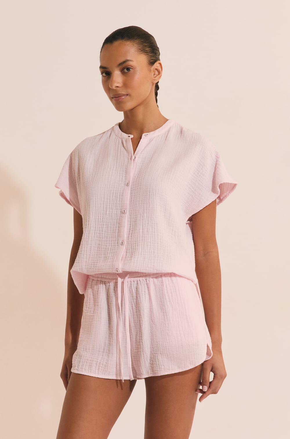 Short de pyjama en coton;${refinementColor}