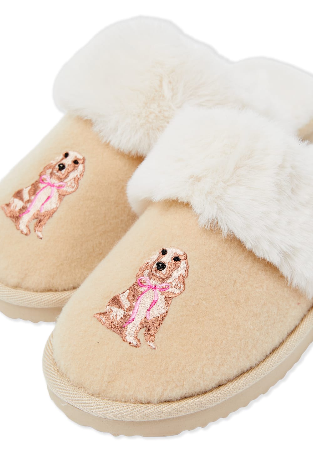 Chaussons mules &agrave; motif chien;${refinementColor}