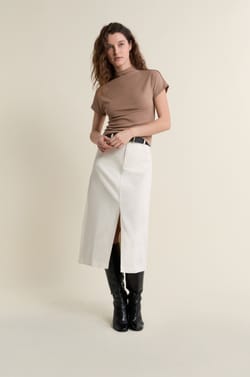 Jupe longue en jean;${refinementColor}