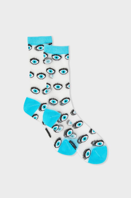 Chaussettes transparentes à motifs yeux Coucou Suzette;${refinementColor}