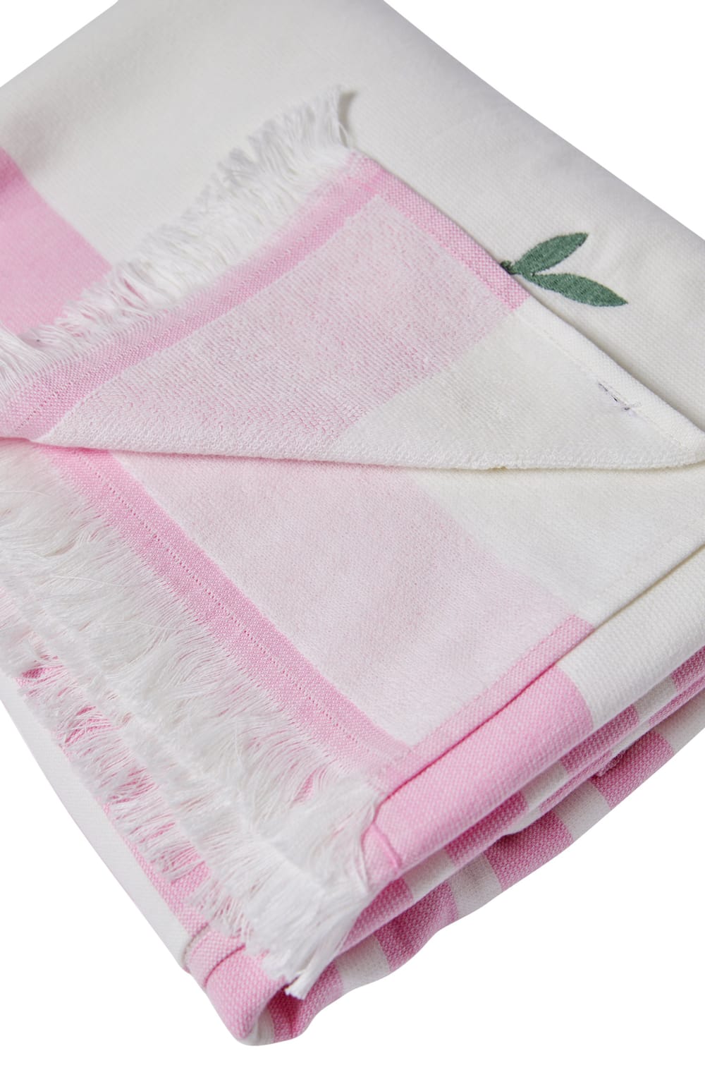 Fouta en coton &agrave; rayures &agrave; motif citron;${refinementColor}