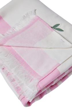 Fouta en coton &agrave; rayures &agrave; motif citron;${refinementColor}