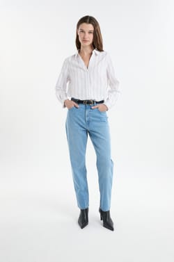 Striped Shirt with Cotton;${refinementColor}