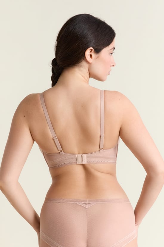 Soutien-gorge triangle sans armatures avec d&eacute;tails en dentelle;${refinementColor}