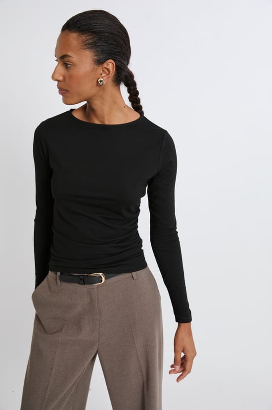 T-shirt col rond manches longues;${refinementColor}