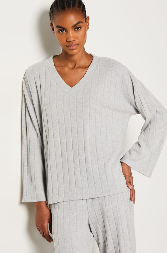 Ribbed Pyjama Sweatshirt;${refinementColor}